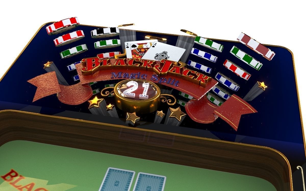 Black jack Low-poly 3D model_3