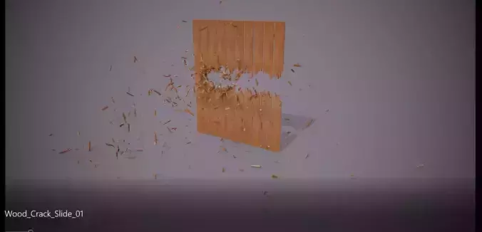 Wood Crack Slide 01 Low-poly 3D model