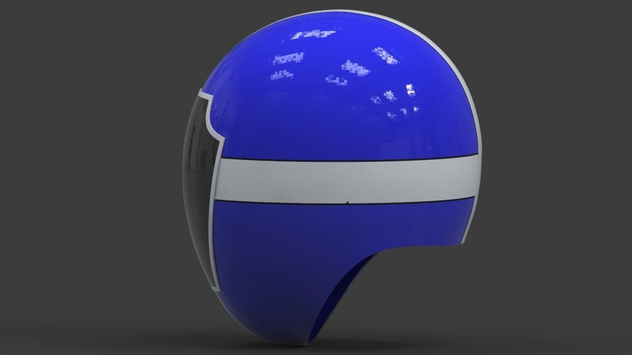 Power Ranger Lightspeed Rescue Blue Helmet 3D print model_3