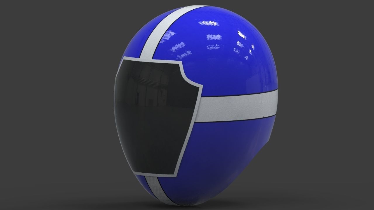 Power Ranger Lightspeed Rescue Blue Helmet 3D print model_2