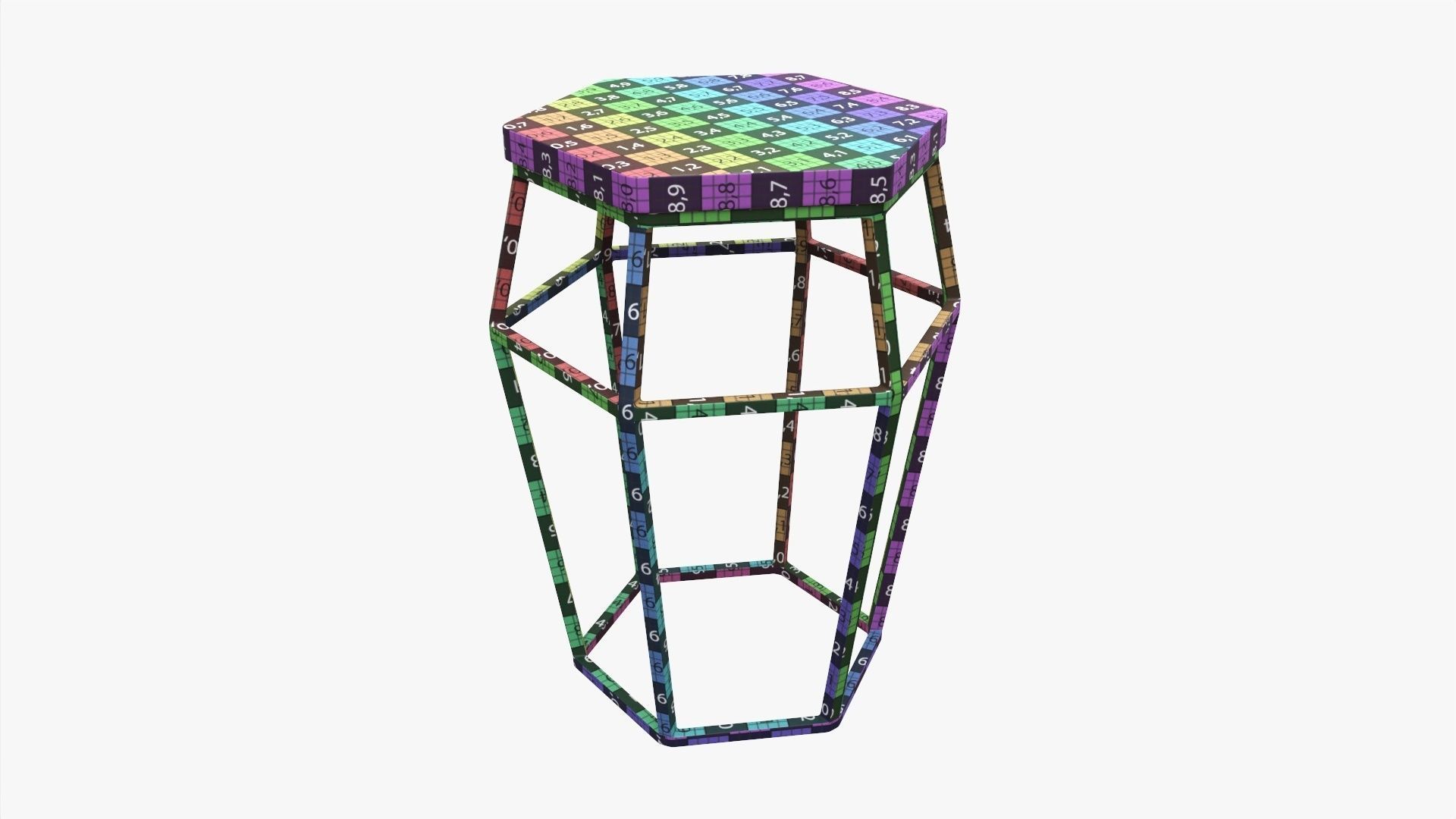 Hexagonal bar chair 01 3D model_9