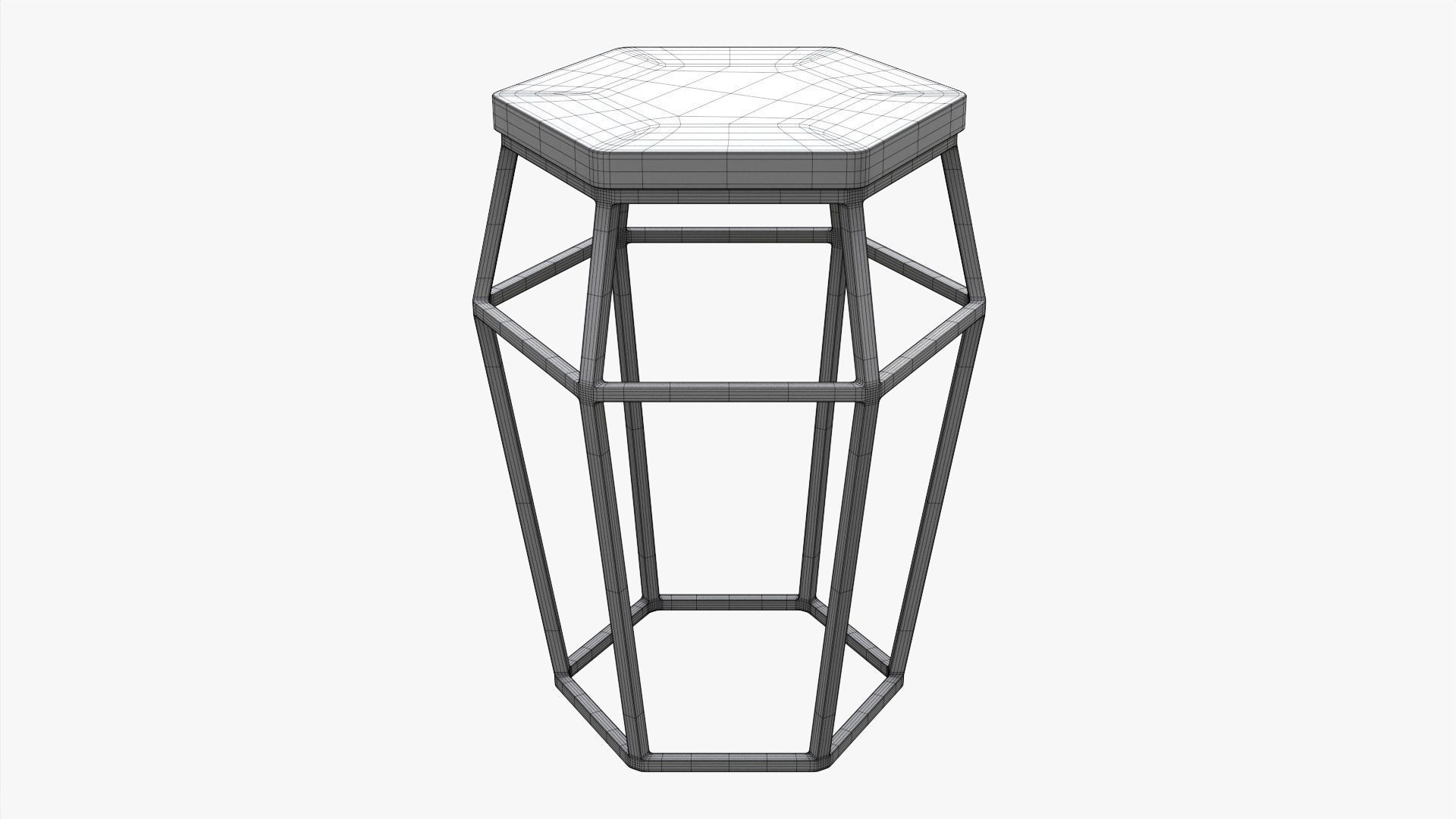Hexagonal bar chair 01 3D model_6