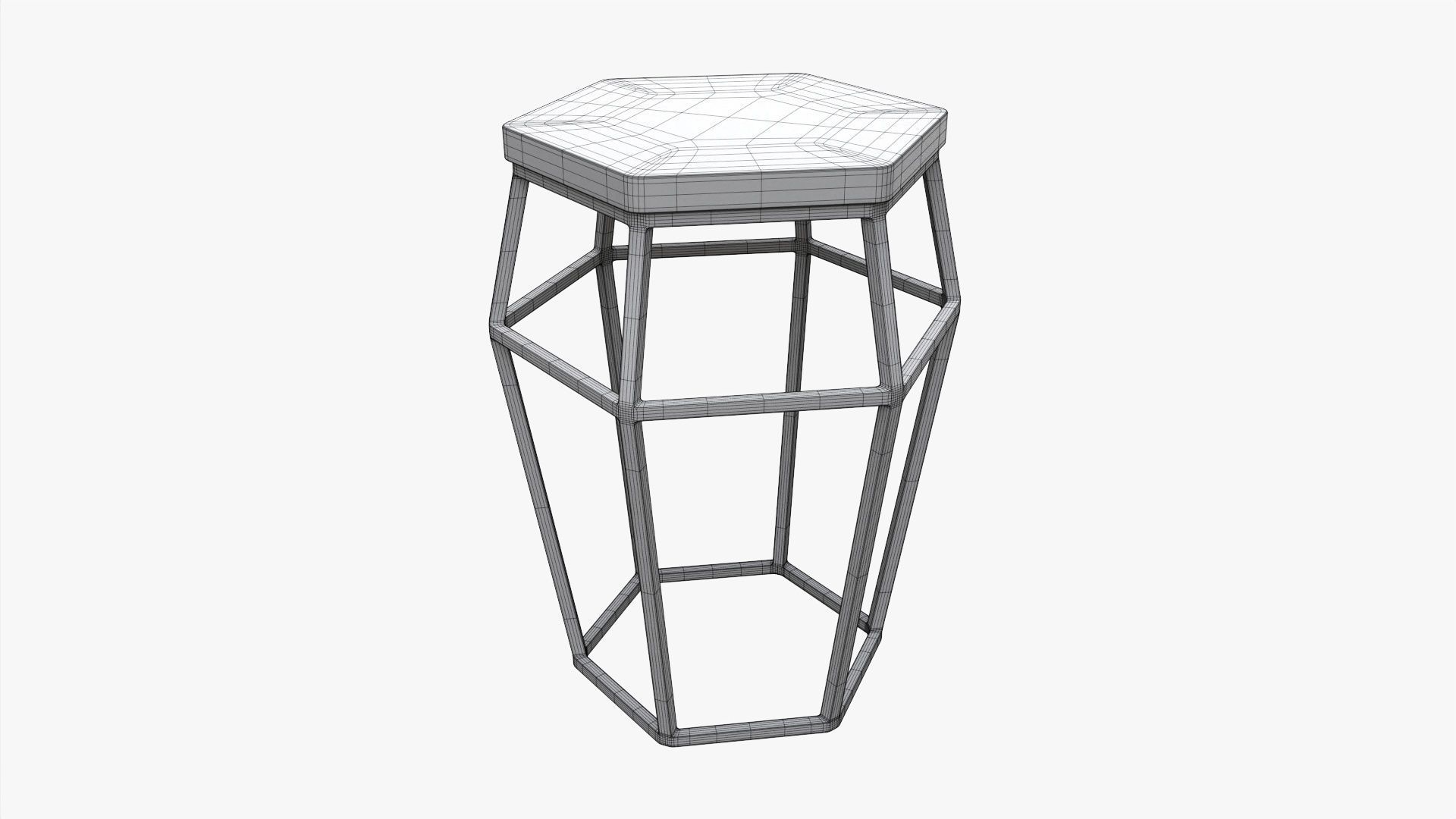 Hexagonal bar chair 01 3D model_5