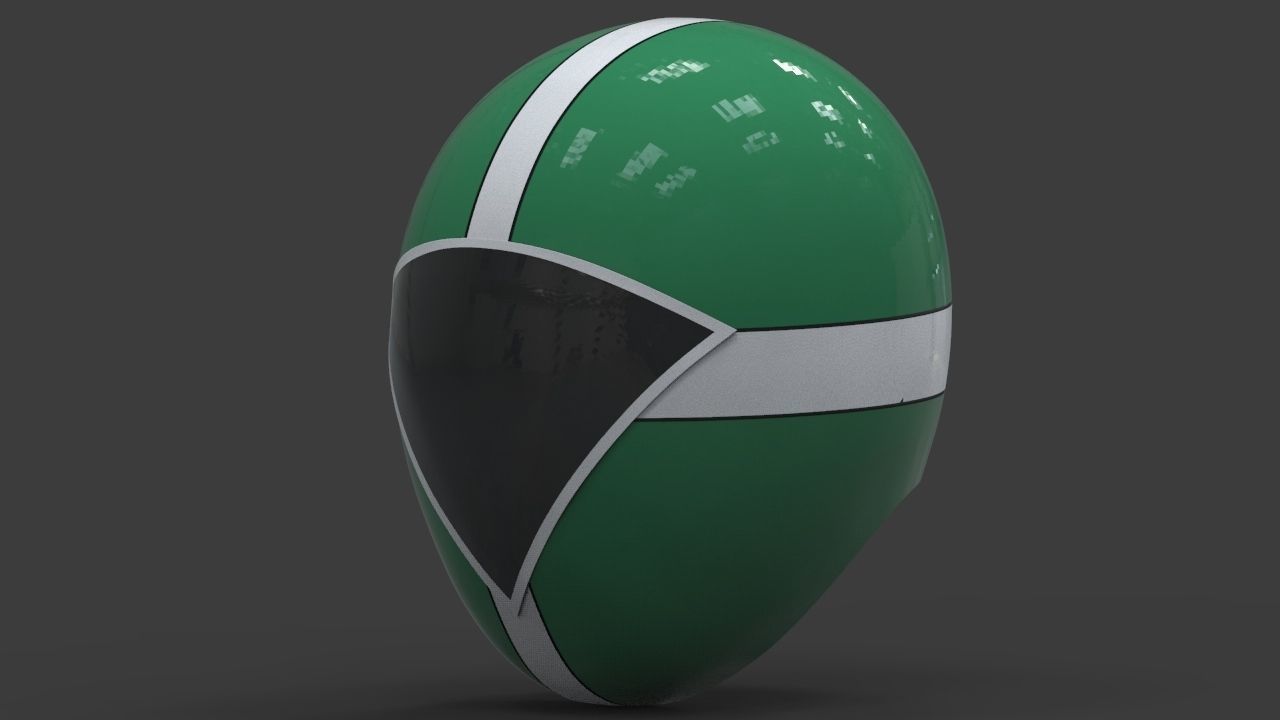 Power Ranger Lightspeed Rescue Green Helmet 3D print model_2