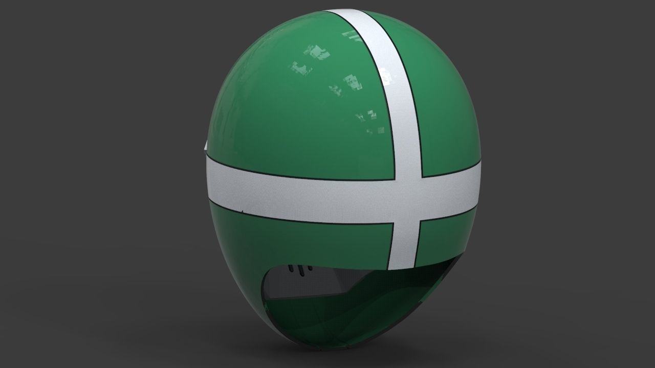 Power Ranger Lightspeed Rescue Green Helmet 3D print model_4