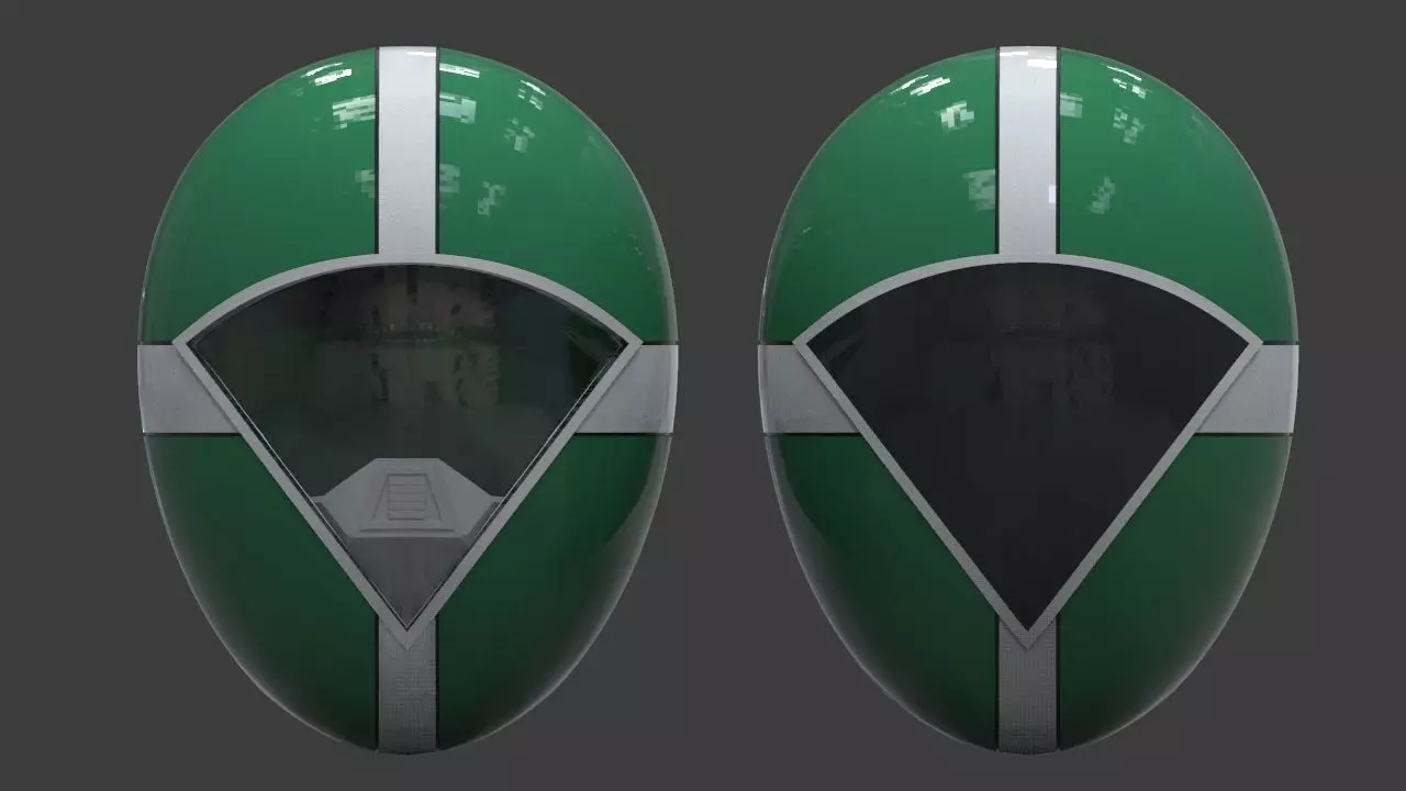 Power Ranger Lightspeed Rescue Green Helmet 3D print model_0