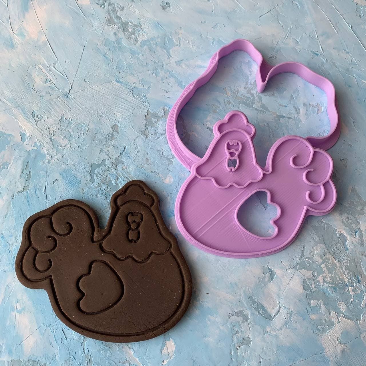 Easter Chicken Cookie Cutter 3D print model_1