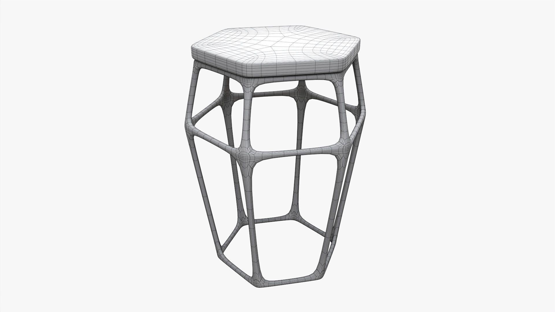 Hexagonal bar chair 02 3D model_5