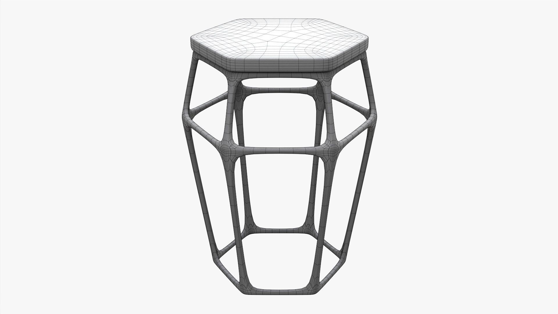 Hexagonal bar chair 02 3D model_6