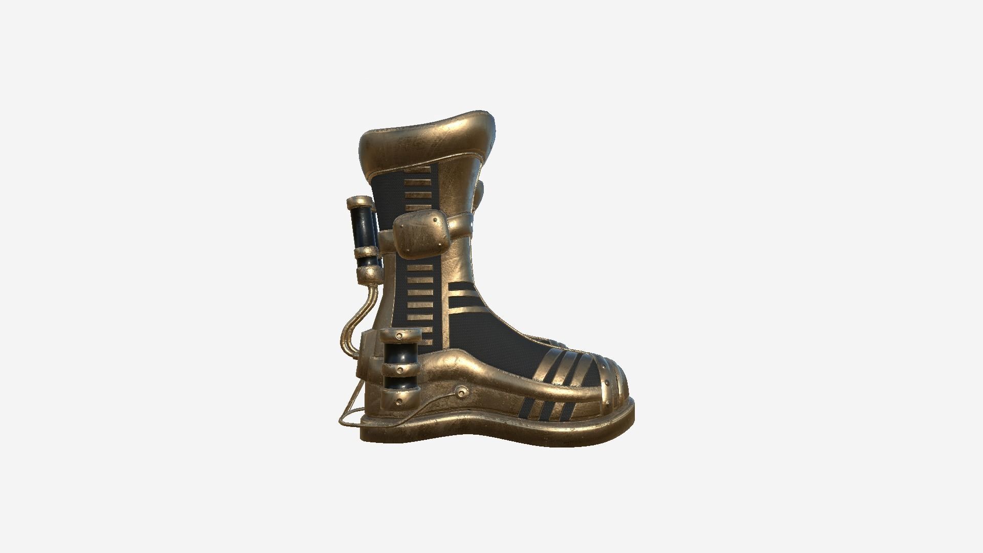 SciFi Boots A06 Bronze - Character Design Fashion Low-poly 3D model_2