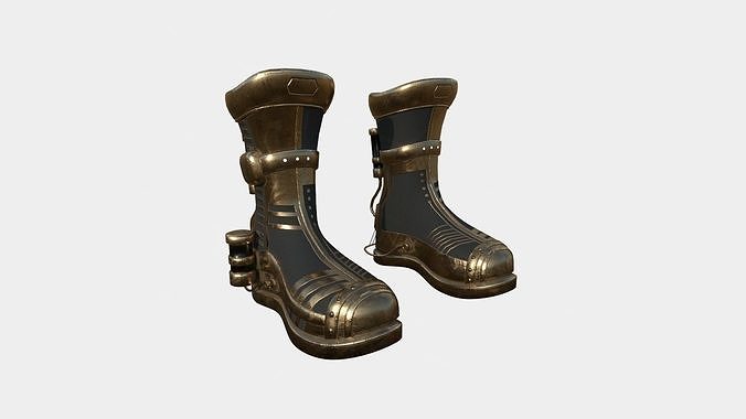 SciFi Boots A06 Bronze - Character Design Fashion Low-poly 3D model