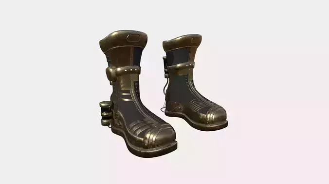 SciFi Boots A06 Bronze - Character Design Fashion Low-poly 3D model