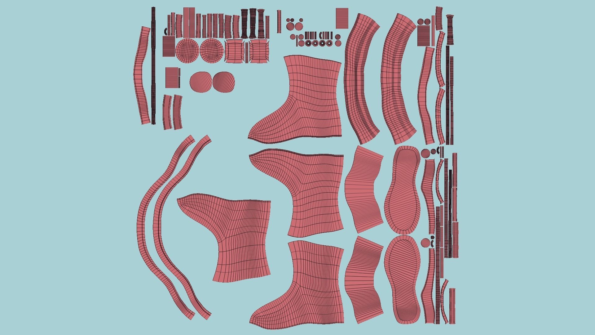 SciFi Boots A06 Bronze - Character Design Fashion Low-poly 3D model_11