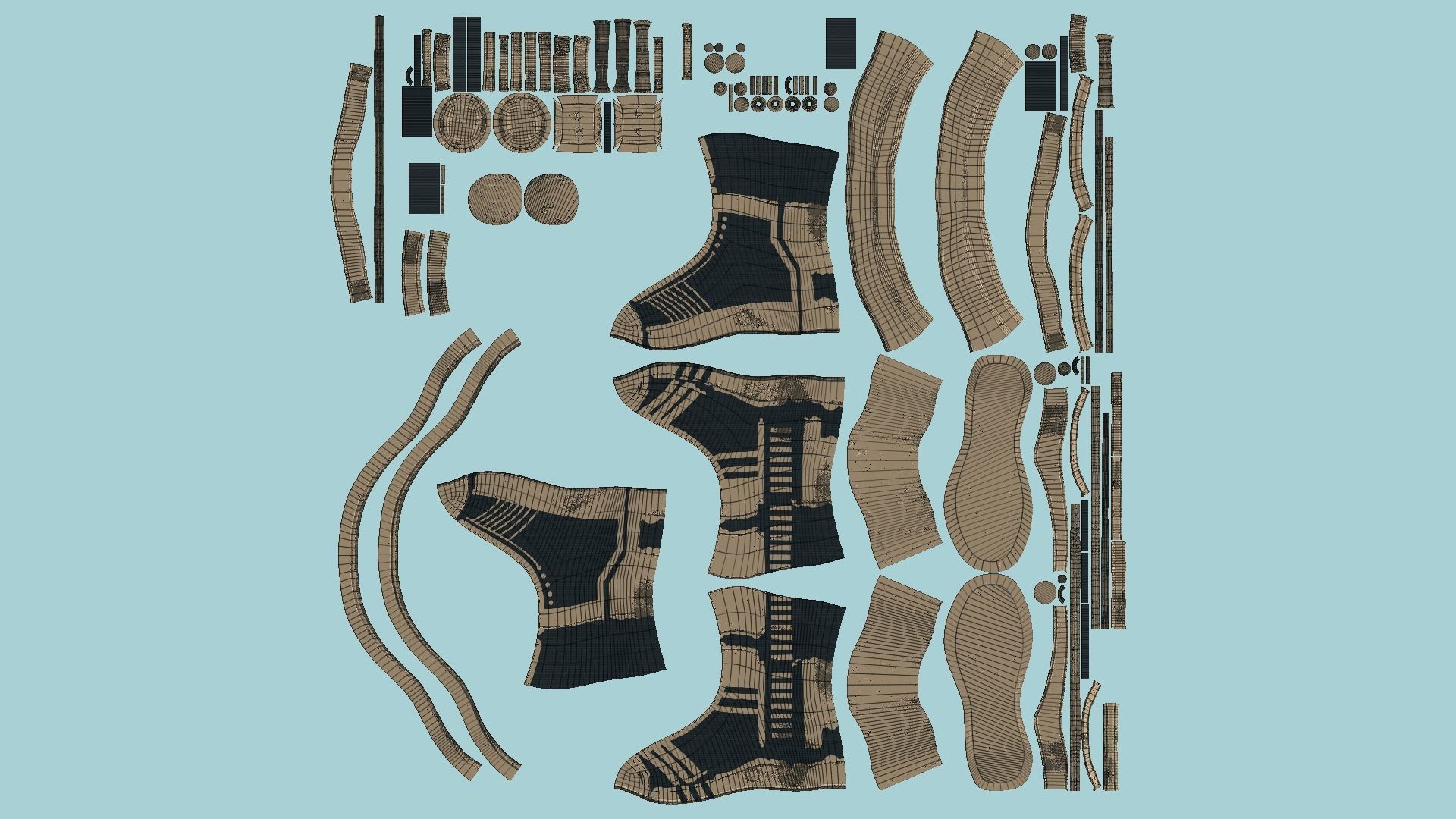 SciFi Boots A06 Bronze - Character Design Fashion Low-poly 3D model_5