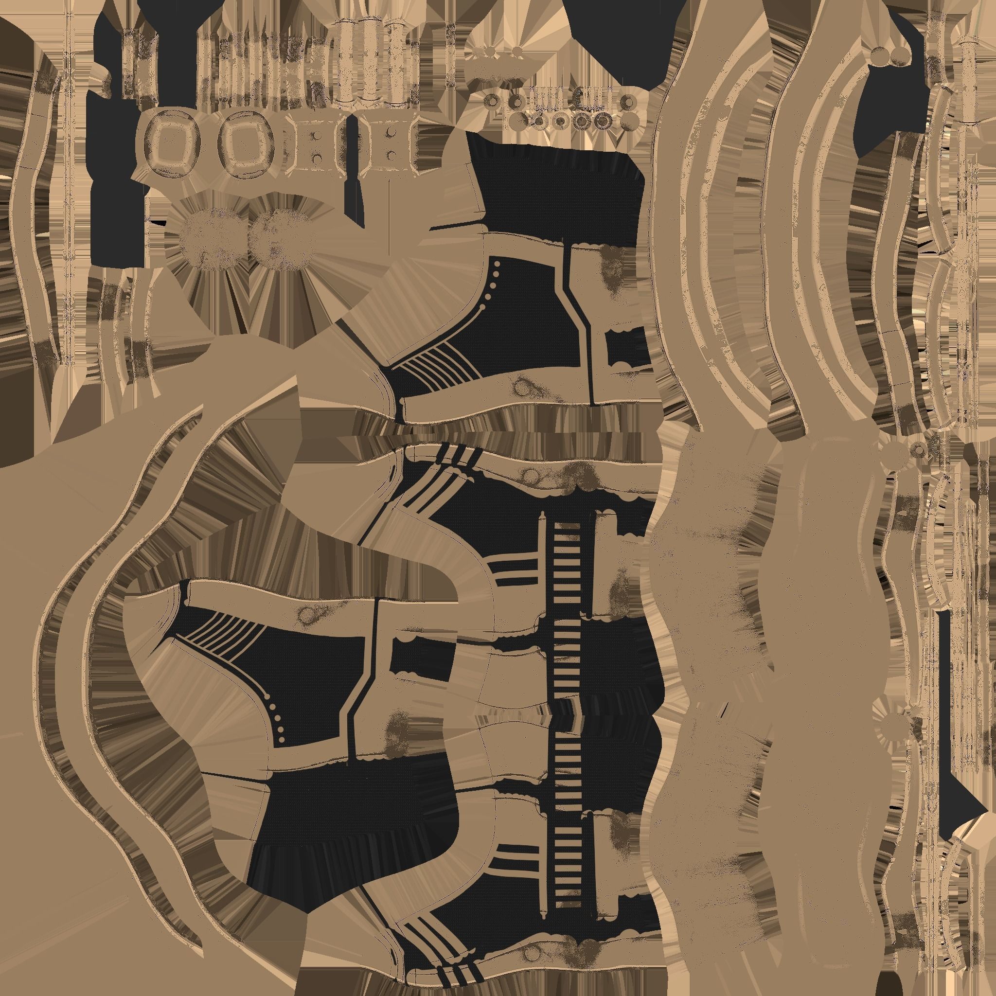 SciFi Boots A06 Bronze - Character Design Fashion Low-poly 3D model_18