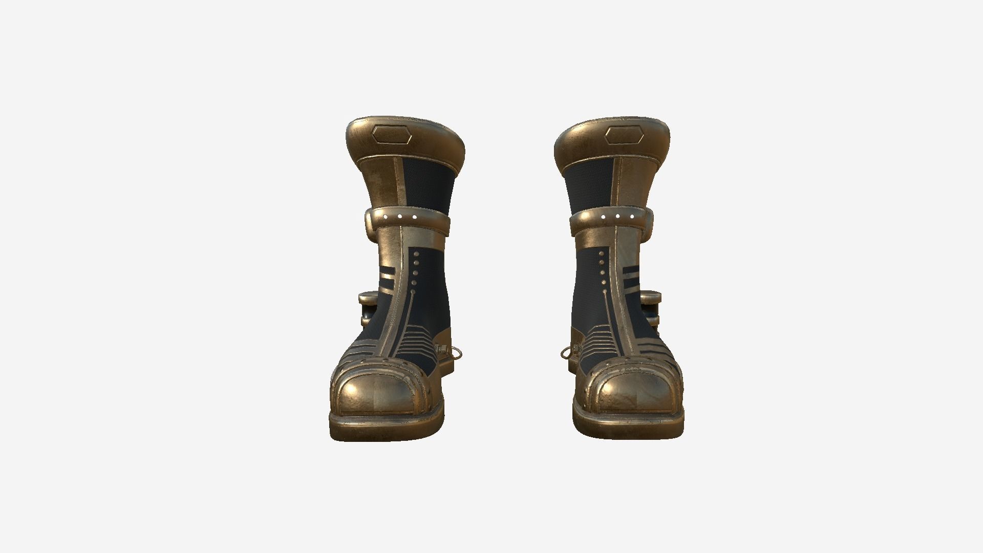 SciFi Boots A06 Bronze - Character Design Fashion Low-poly 3D model_1