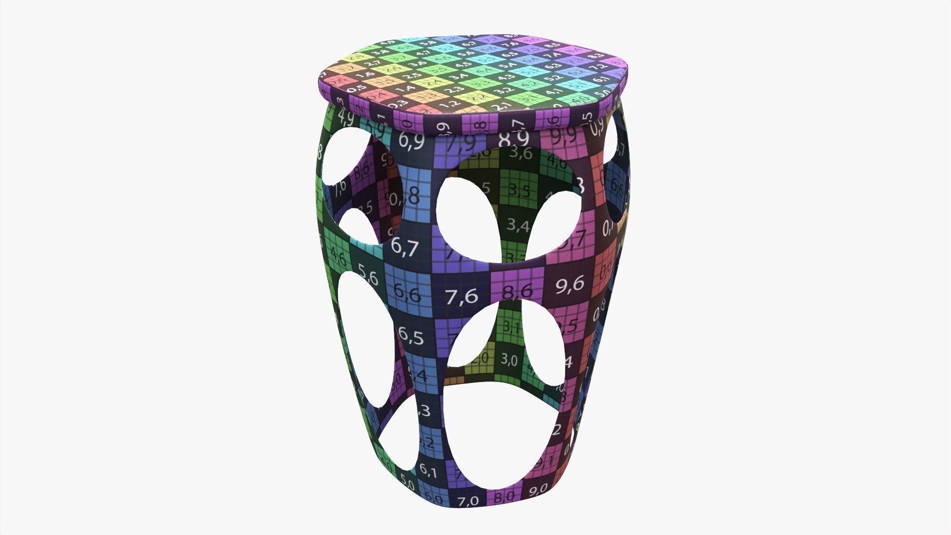 Hexagonal bar chair 03  3D model_8