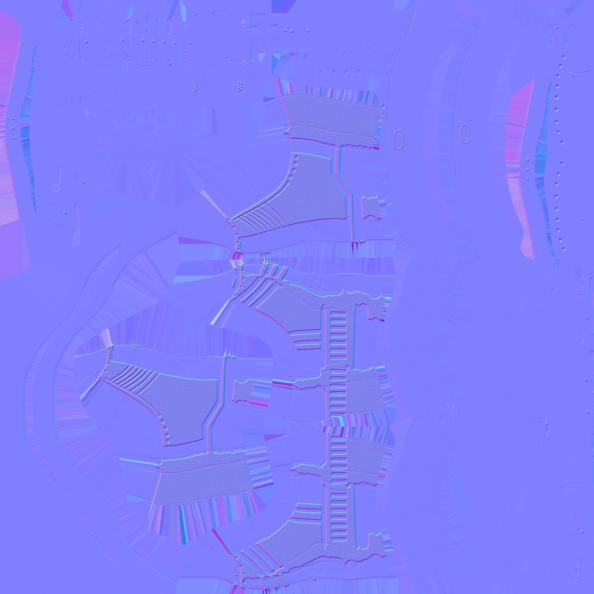 SciFi Boots A07 White Blue - Character Design Fashion Low-poly 3D model_22