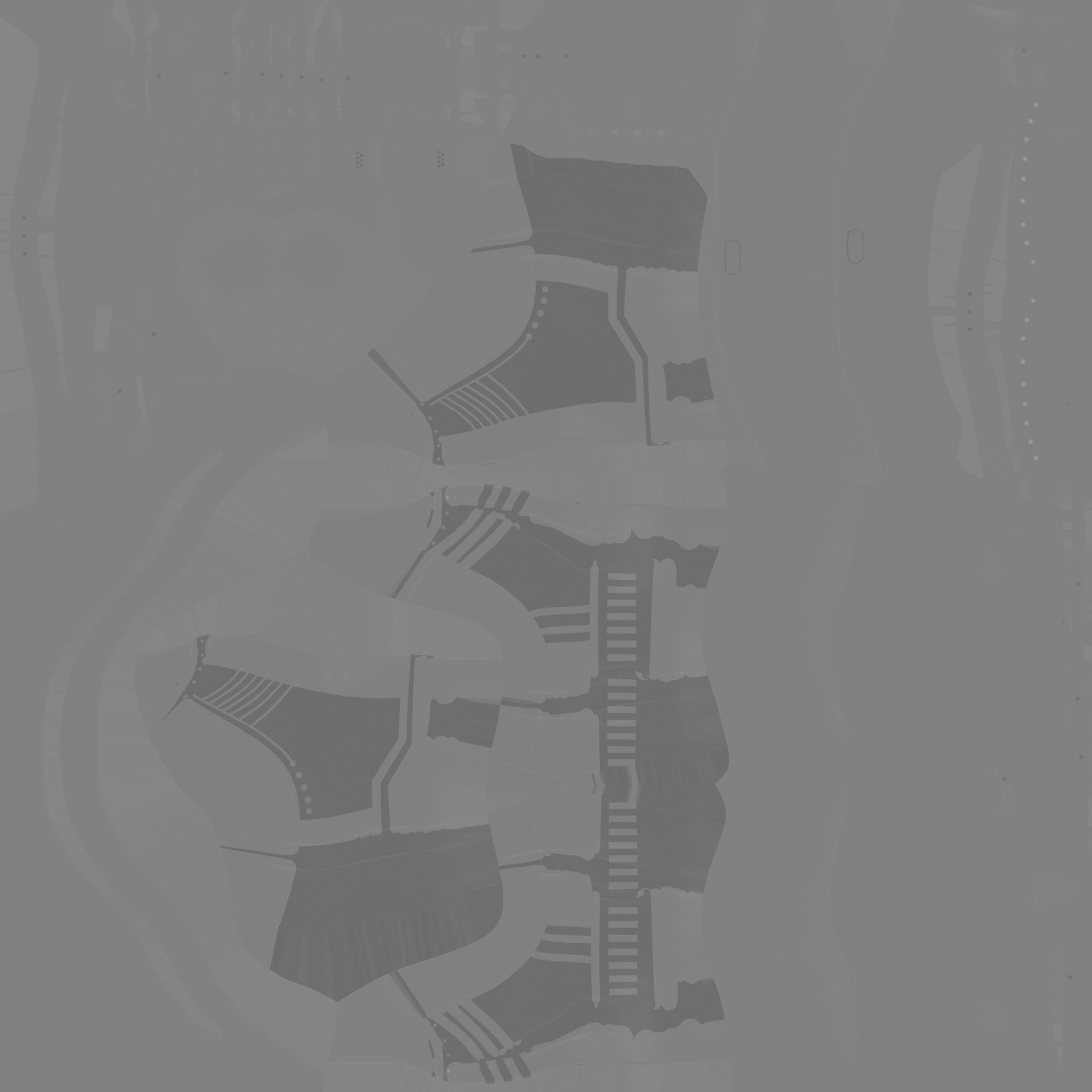 SciFi Boots A07 White Blue - Character Design Fashion Low-poly 3D model_20