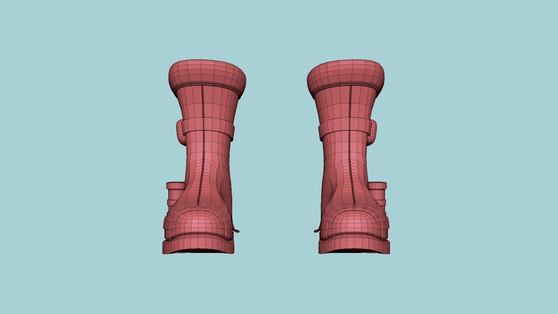 SciFi Boots A09 Black Camouflage - Character Design Fashion Low-poly 3D model_13