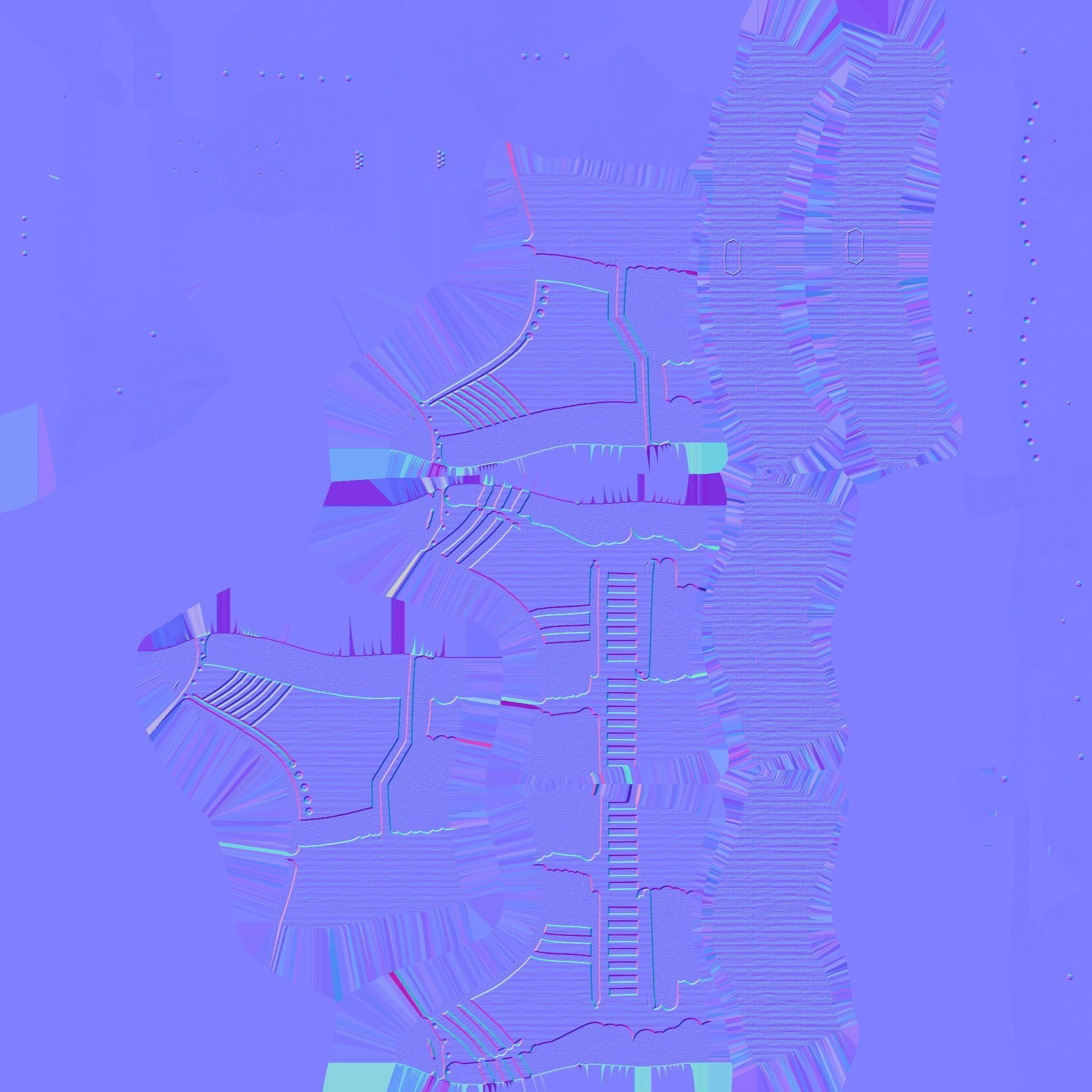 SciFi Boots A09 Black Camouflage - Character Design Fashion Low-poly 3D model_22