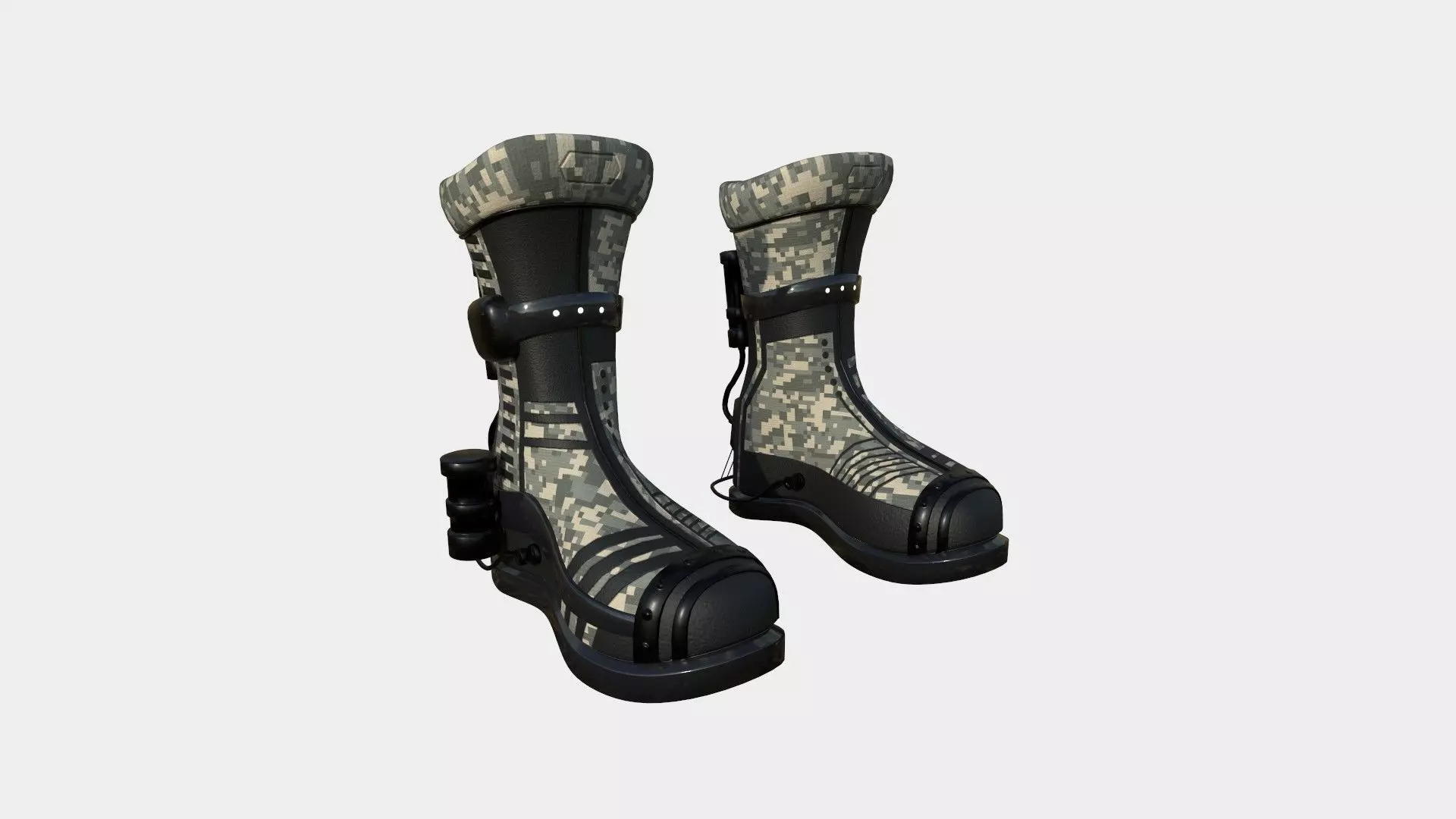 SciFi Boots A10 Digital Camouflage - Character Design Fashion Low-poly 3D model_0
