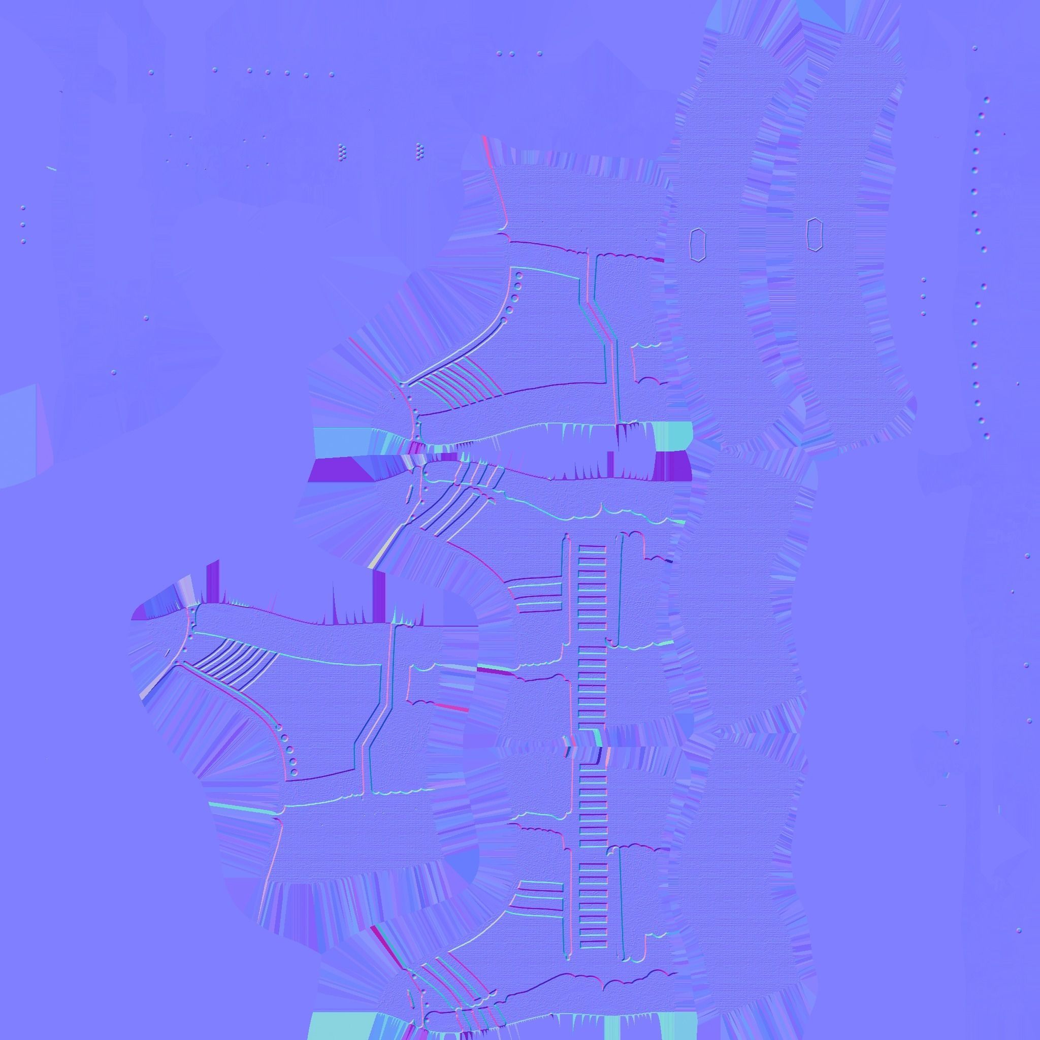 SciFi Boots A10 Digital Camouflage - Character Design Fashion Low-poly 3D model_22