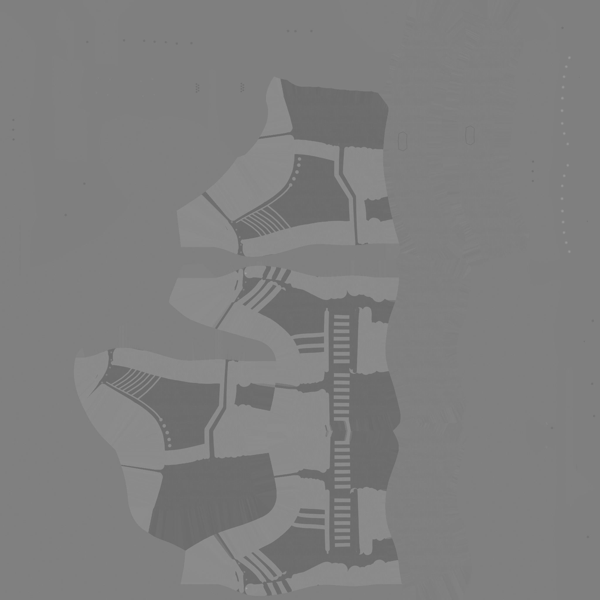 SciFi Boots A10 Digital Camouflage - Character Design Fashion Low-poly 3D model_20