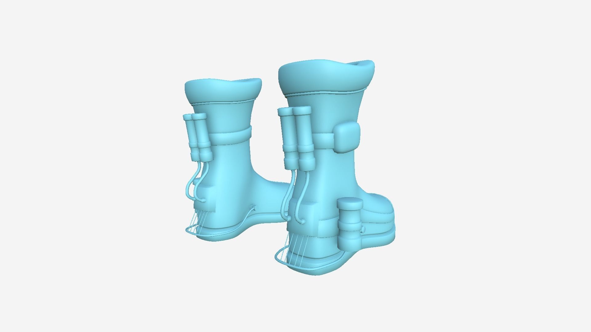 SciFi Boots A10 Digital Camouflage - Character Design Fashion Low-poly 3D model_9