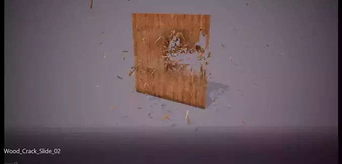 Wood Crack Slide 02 Low-poly 3D model