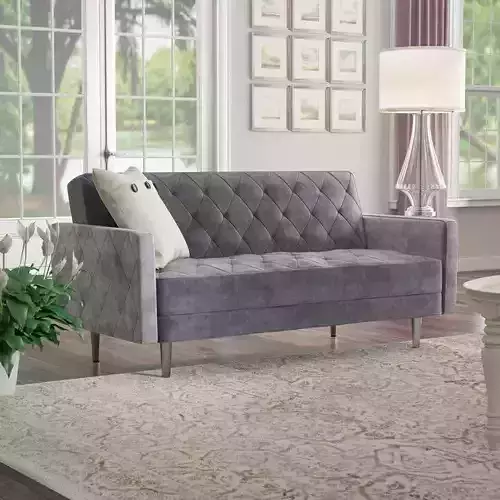 Brumley Velvet Square Arm Loveseat 3D model