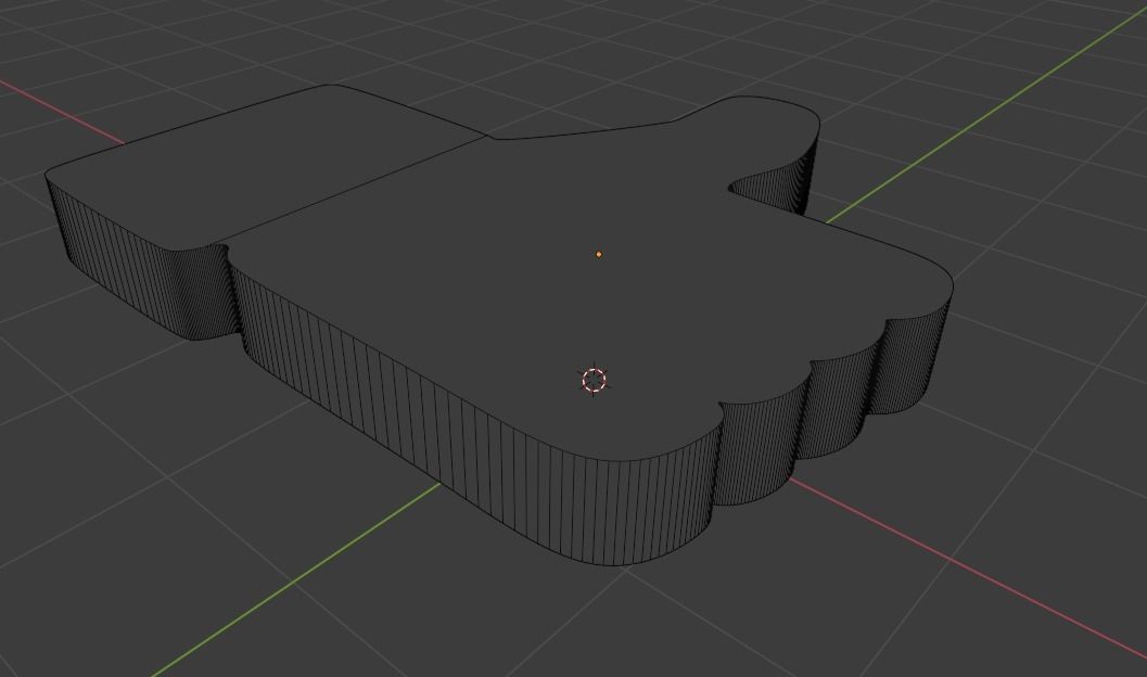 blue like thumbs up button 3D model_1