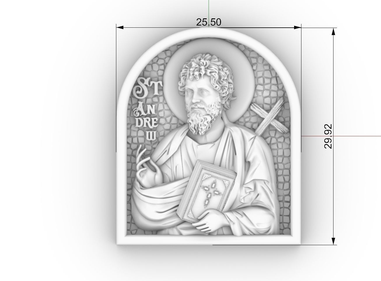 saint Andrew Apostol CNC 3D MODEL 3D print model 3D print model_4