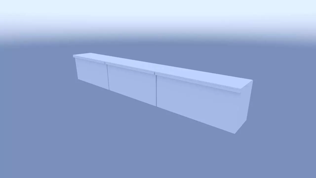 TV pedestal wall-attached Free low-poly 3D model