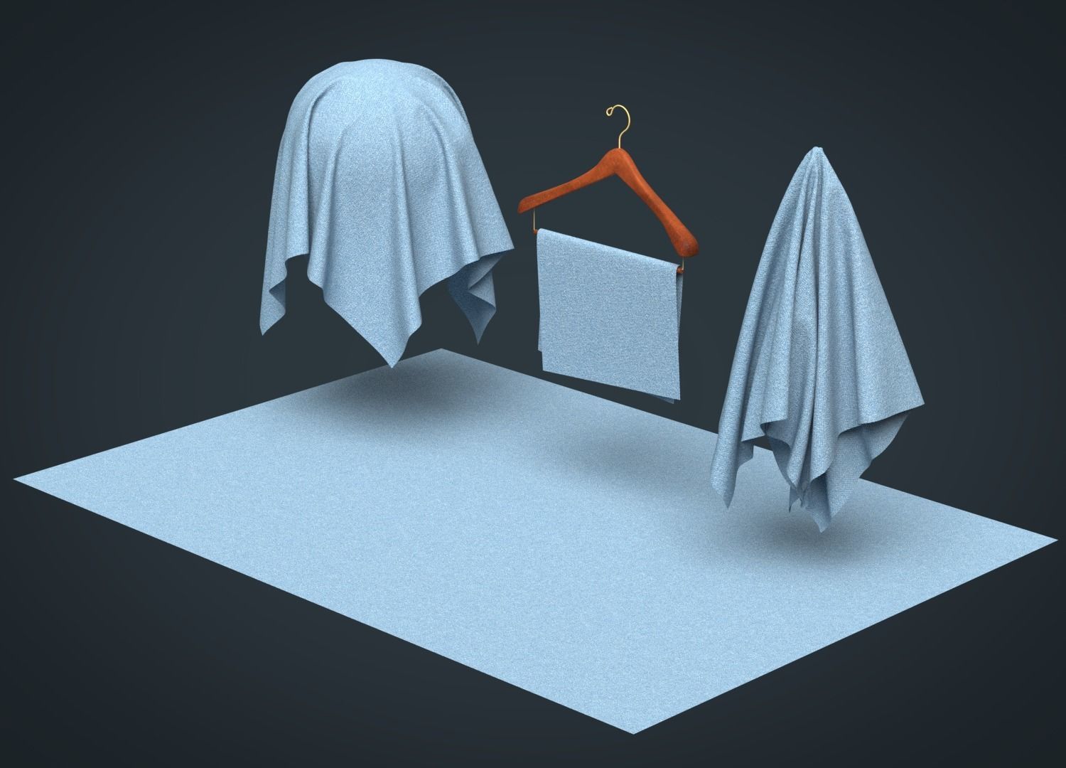 Denim Lightweight Fabric 3D model_5