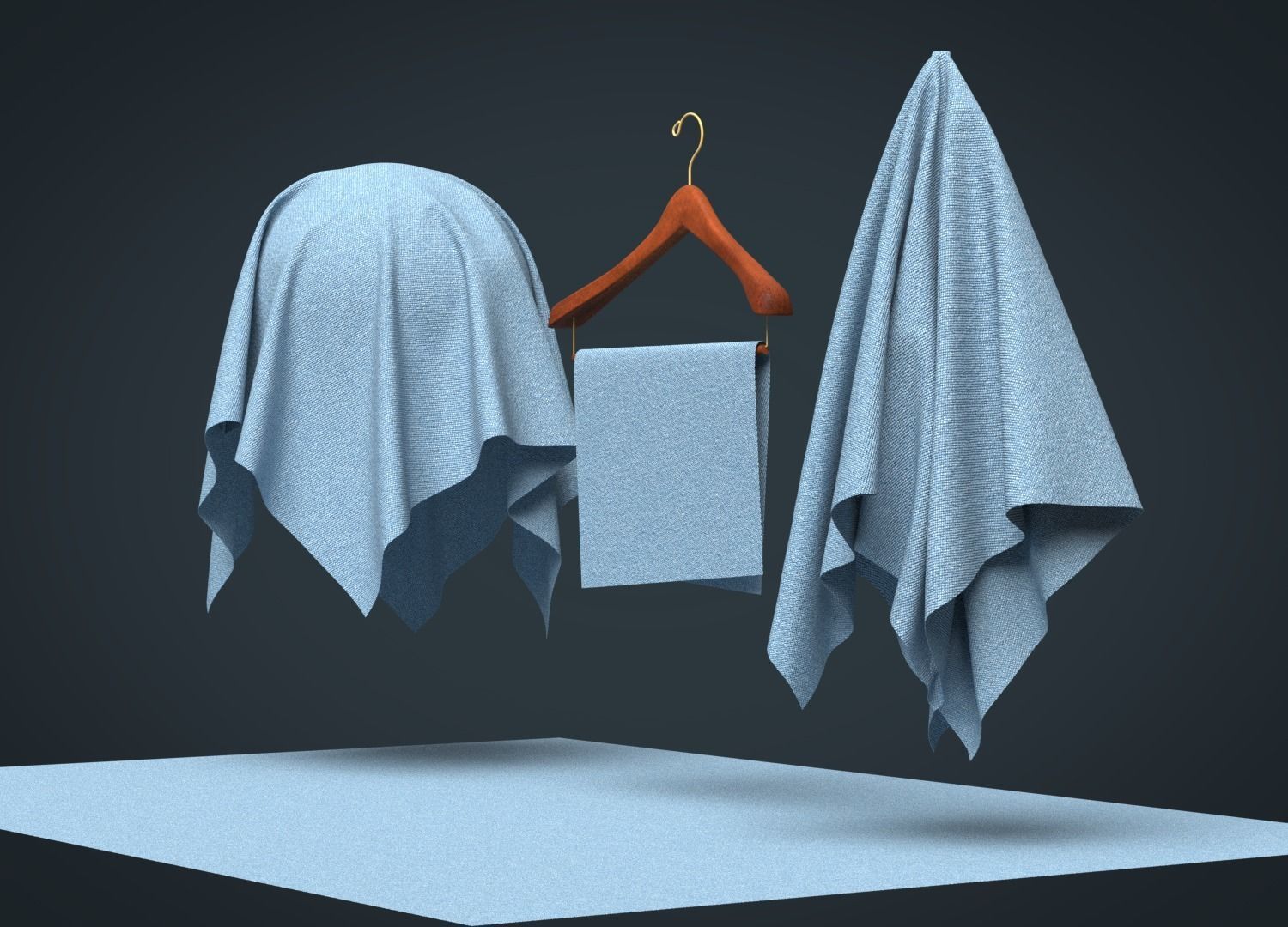 Denim Lightweight Fabric 3D model_7