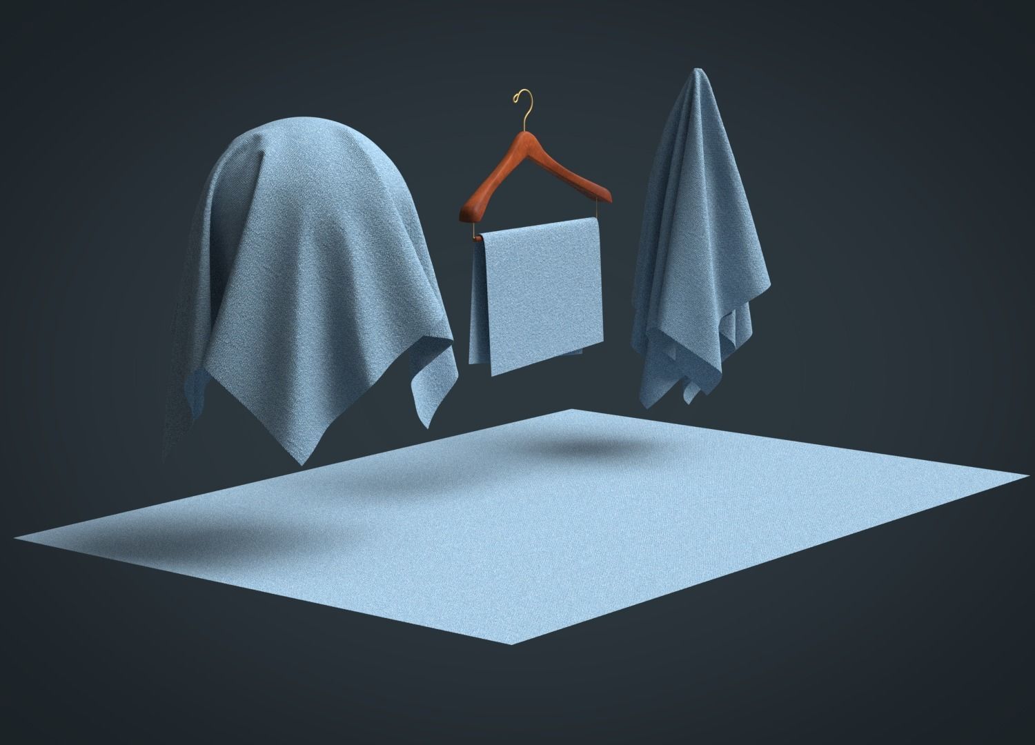 Denim Lightweight Fabric 3D model_6