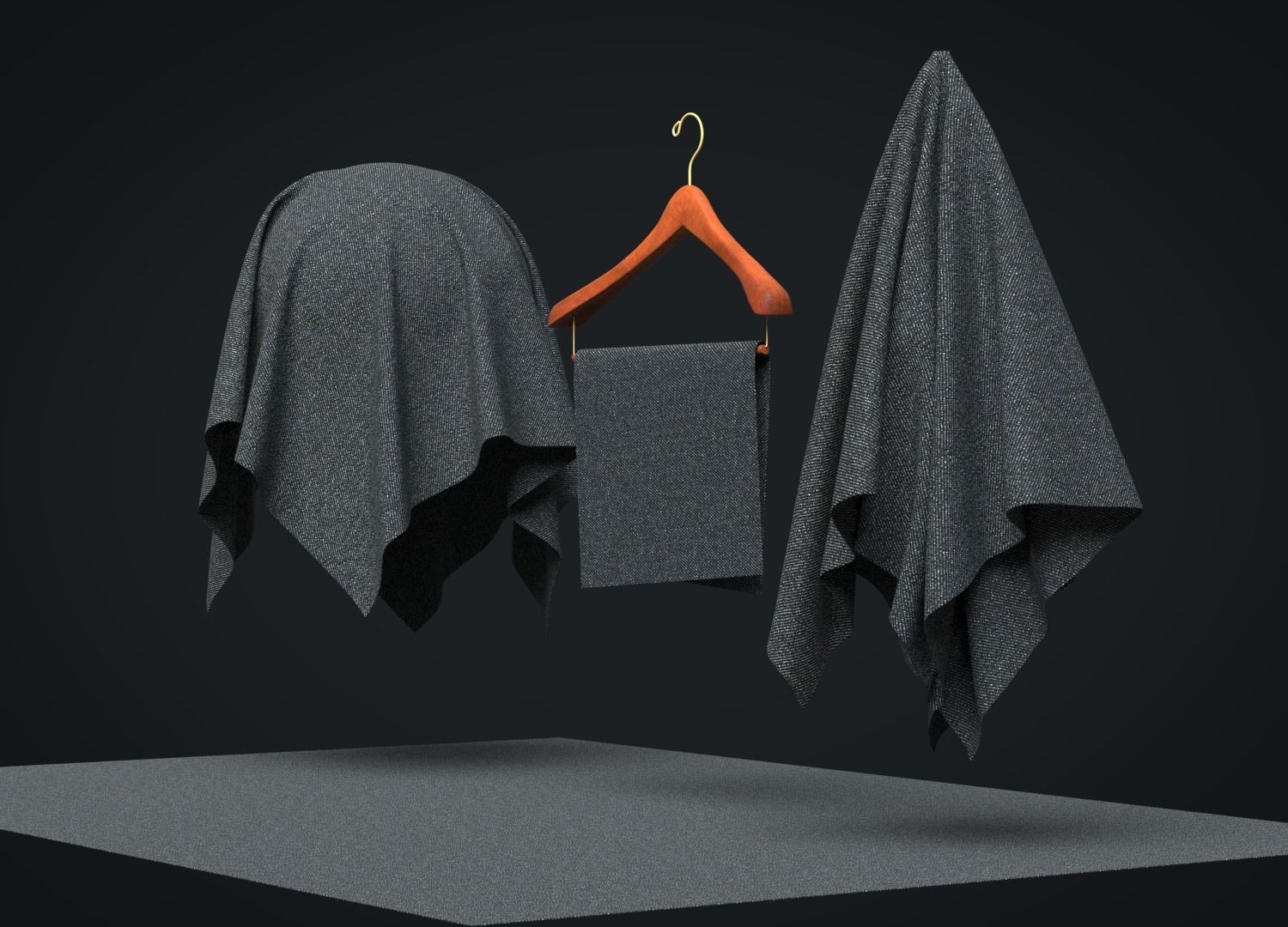 Denim Raw Fabric 3D model_7