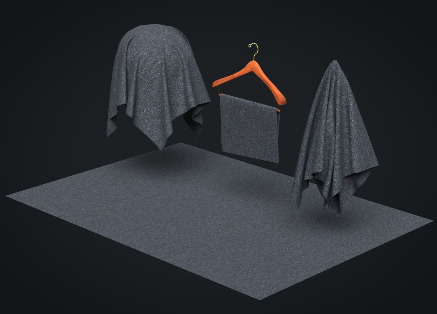 Denim Stretch Fabric 3D model_5