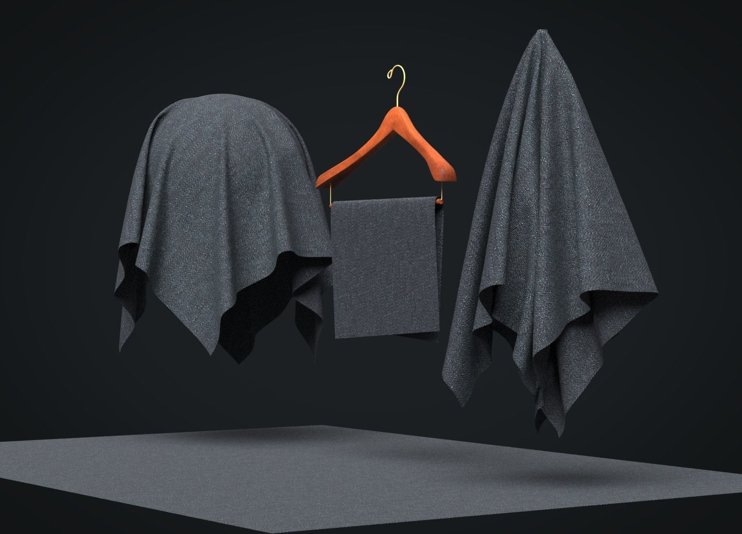 Denim Stretch Fabric 3D model_7