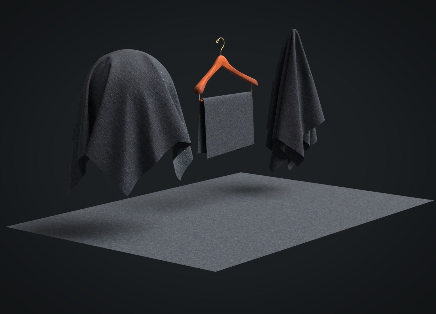 Denim Stretch Fabric 3D model_6