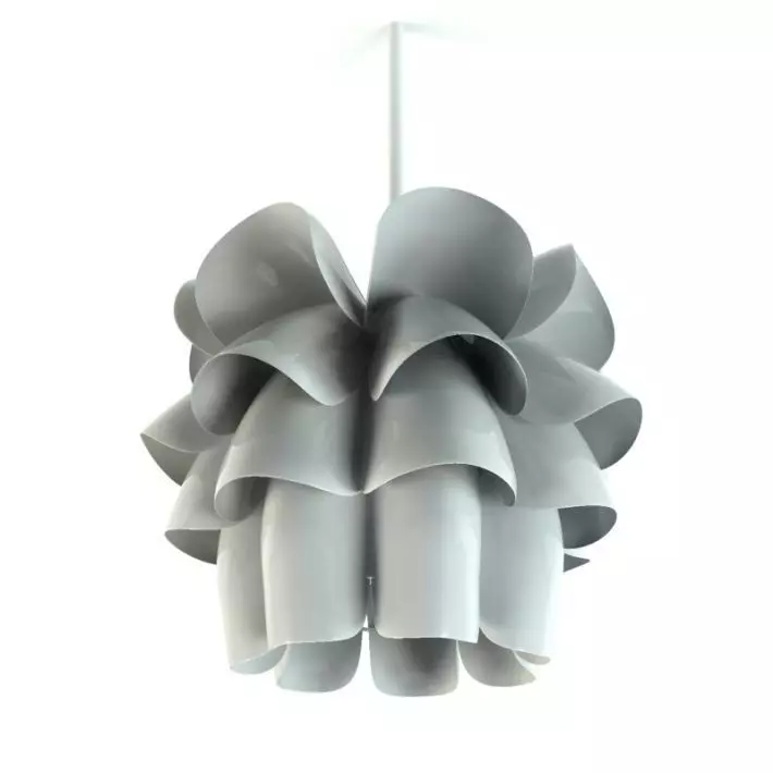 Flowery Silver Lampshade 3D model_0