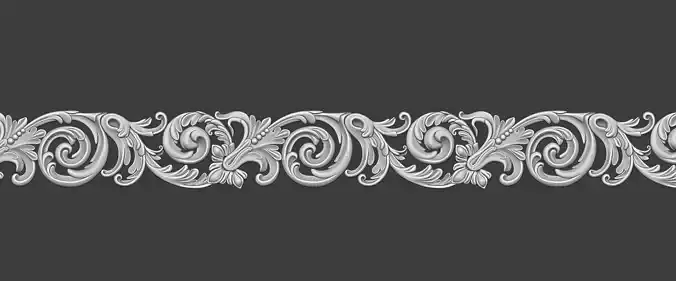 Bas-relief ornate scroll design