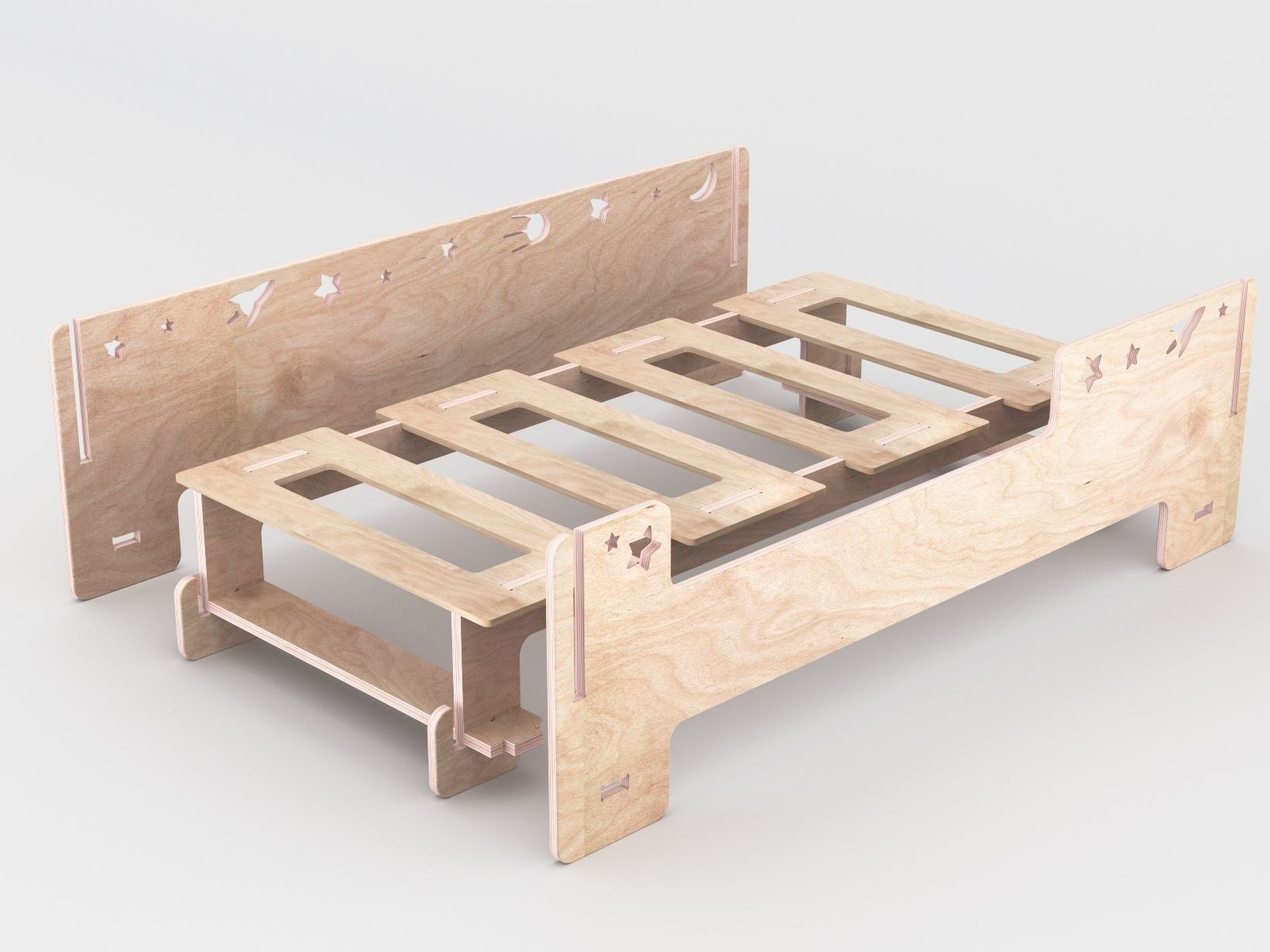 Bed for kids 3D model_2