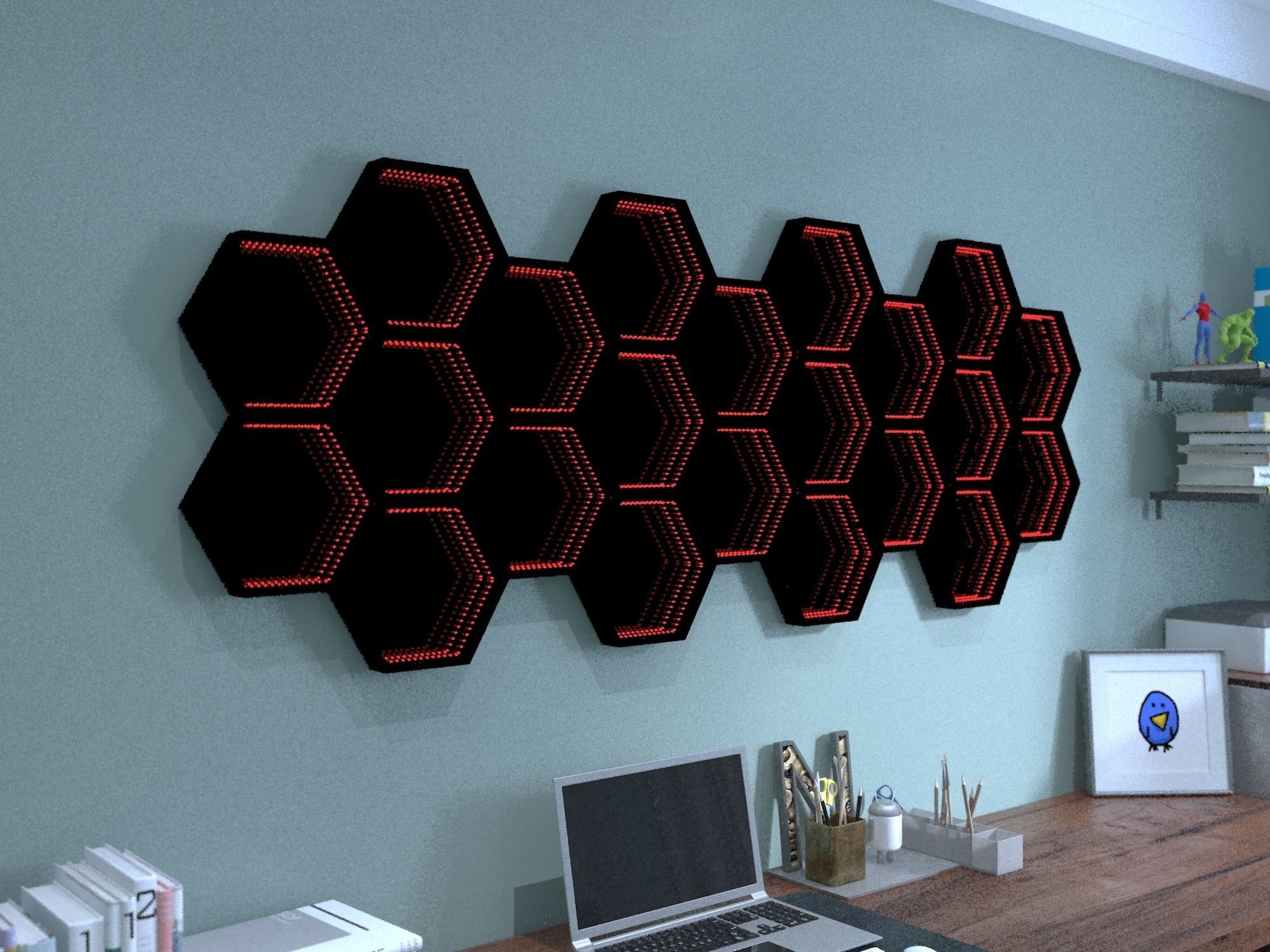 Hexagon Infinity Mirror Low-poly 3D model_3