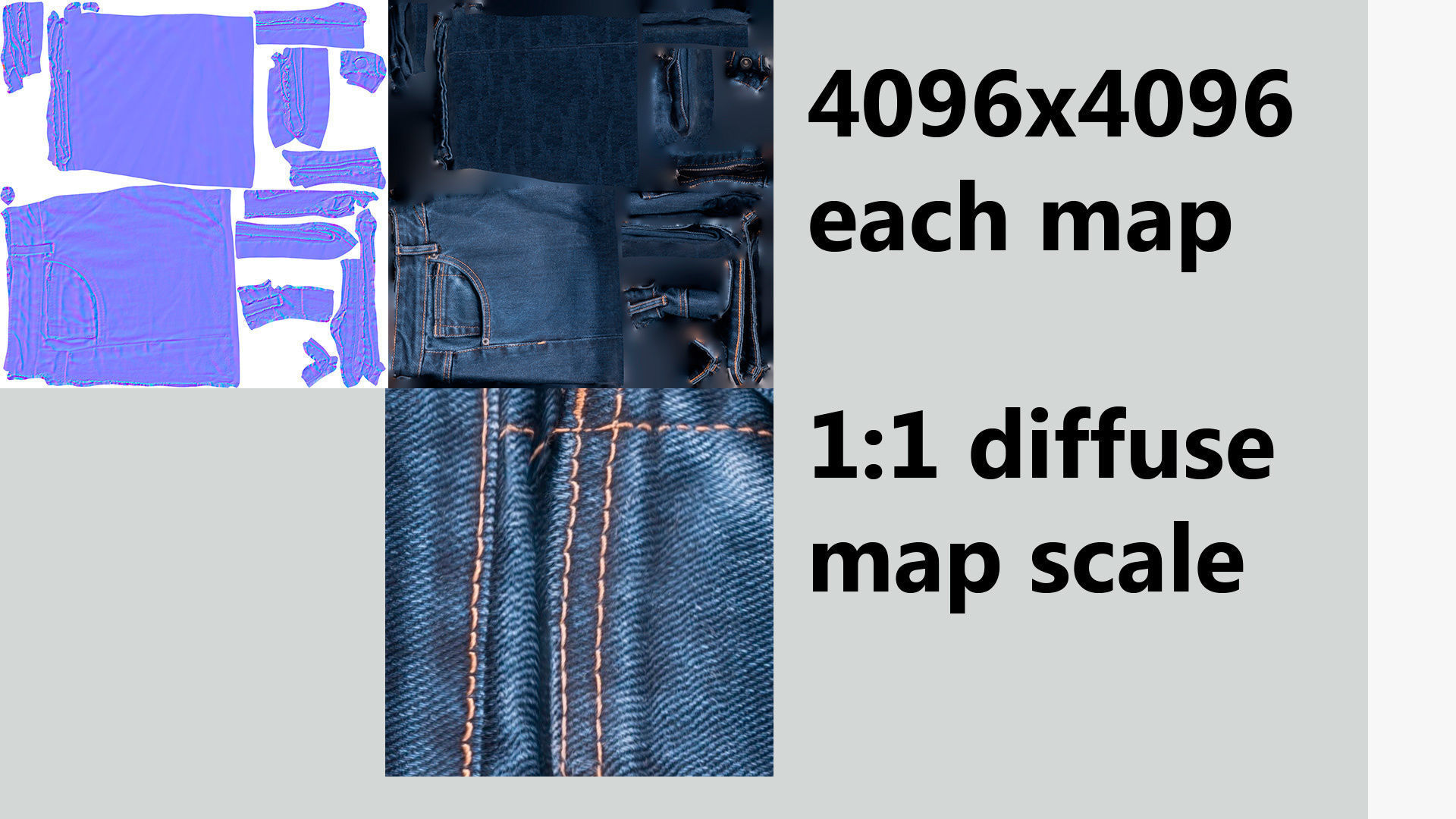 pair of folded blue jeans pants for wardrobe 3D model_7