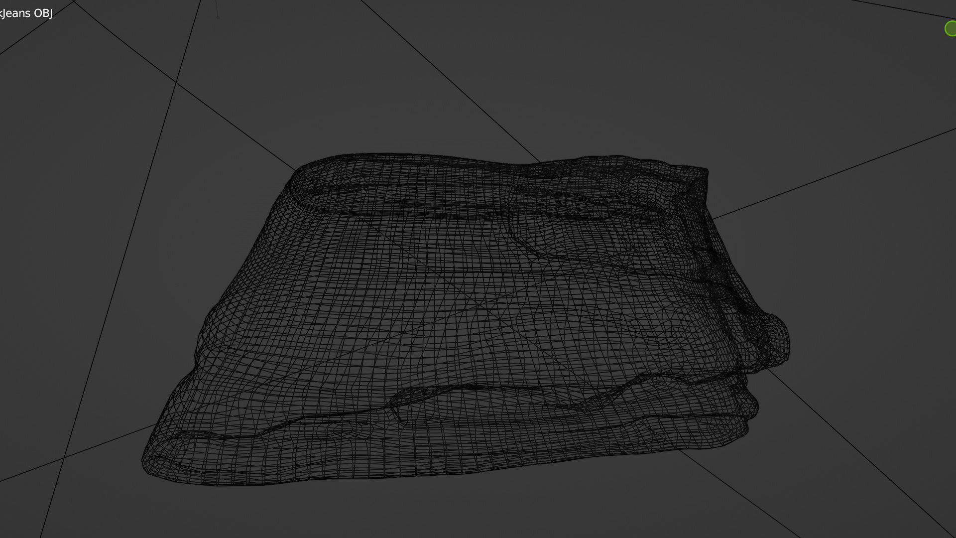 pair of folded blue jeans pants for wardrobe 3D model_4