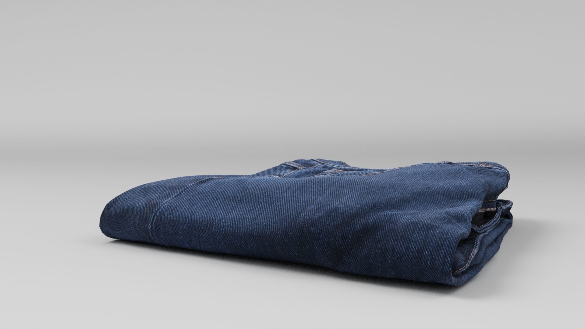 pair of folded blue jeans pants for wardrobe 3D model_5