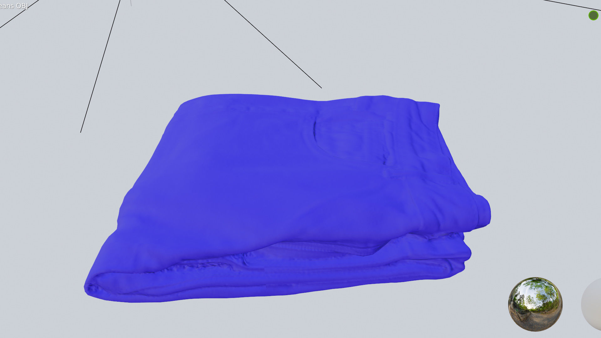 pair of folded blue jeans pants for wardrobe 3D model_6