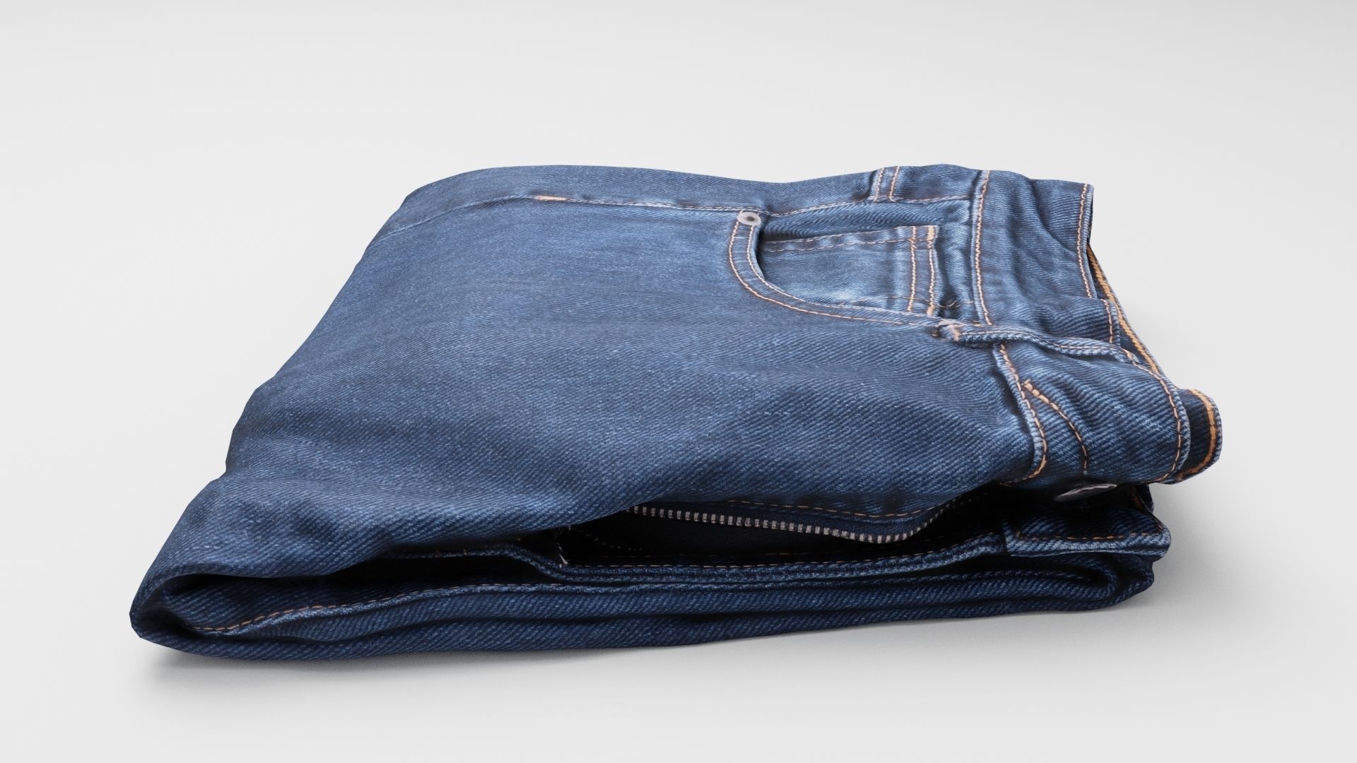 pair of folded blue jeans pants for wardrobe 3D model_1